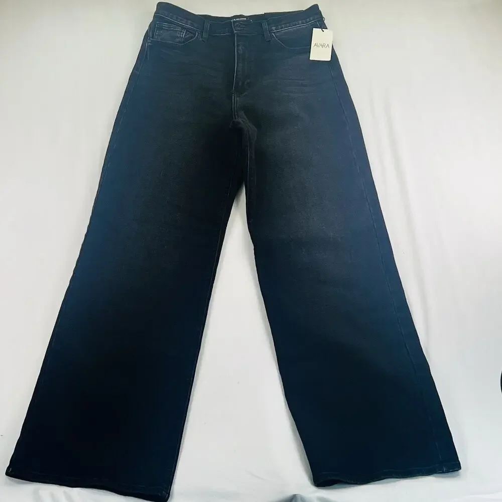 NWT Just Black Denim Wide Leg Jeans Women’s 29 Black High Rise USA - Picture 2 of 10